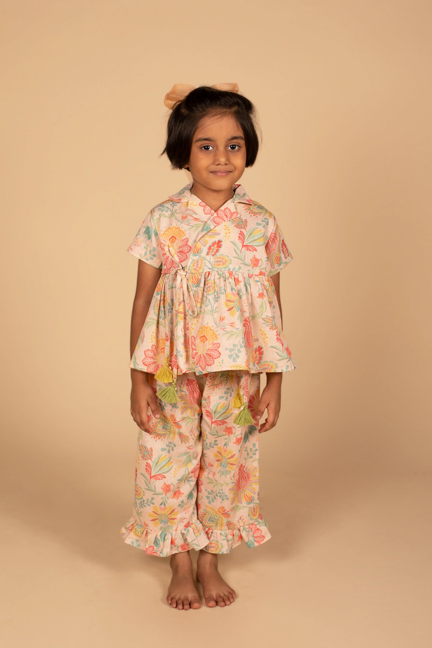 Poochkie peach colour lehenga for kids