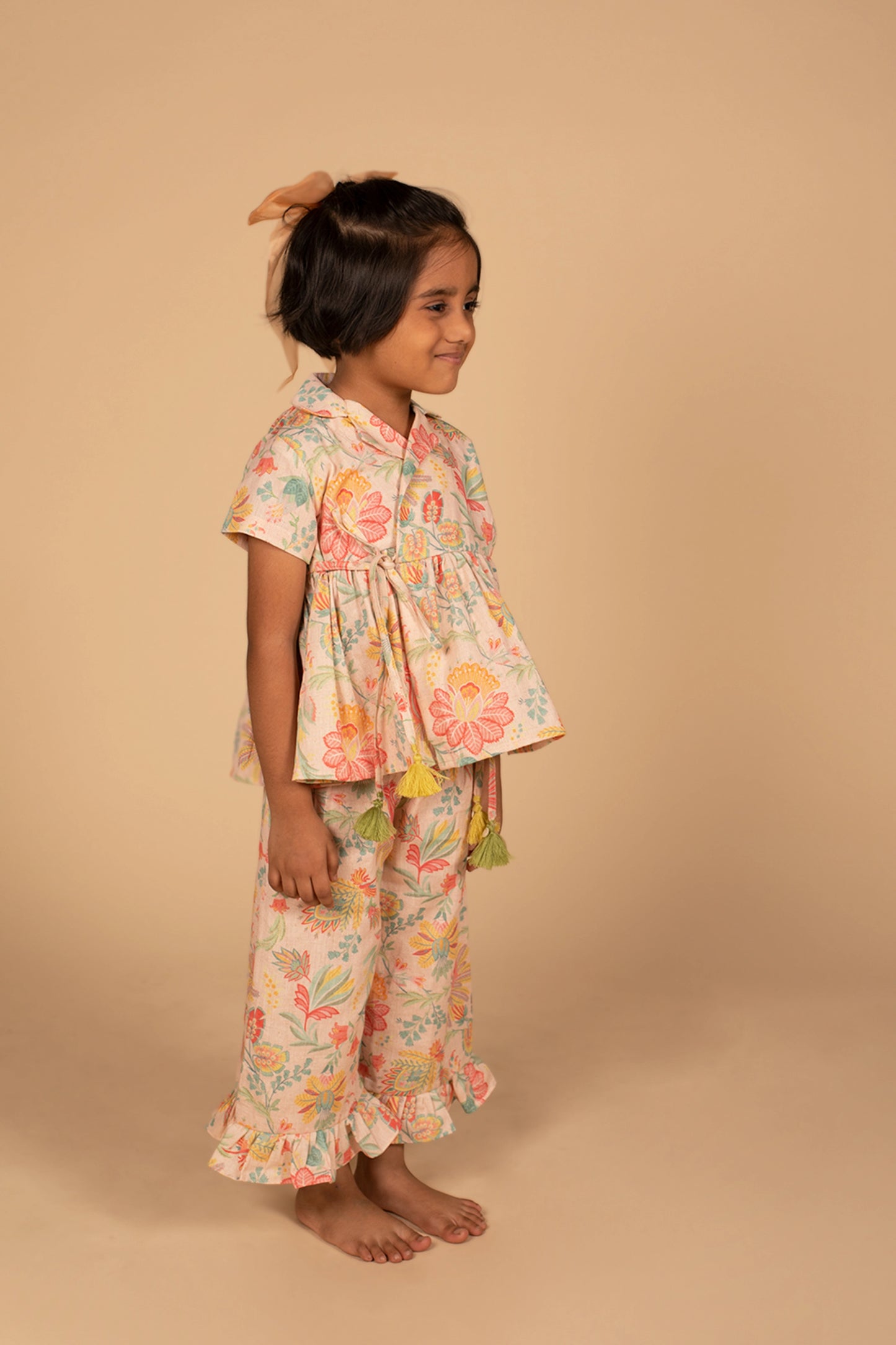 Poochkie peach colour lehenga for kids