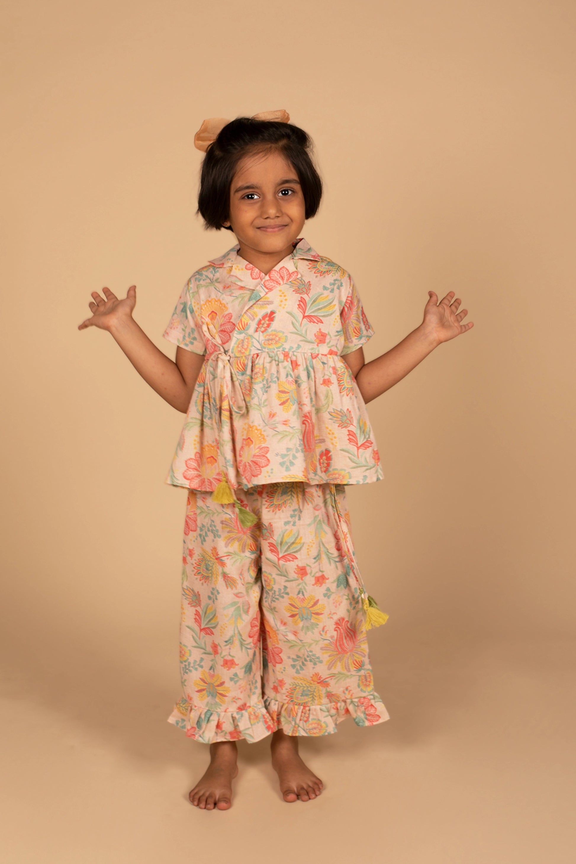 Poochkie peach colour lehenga for kids