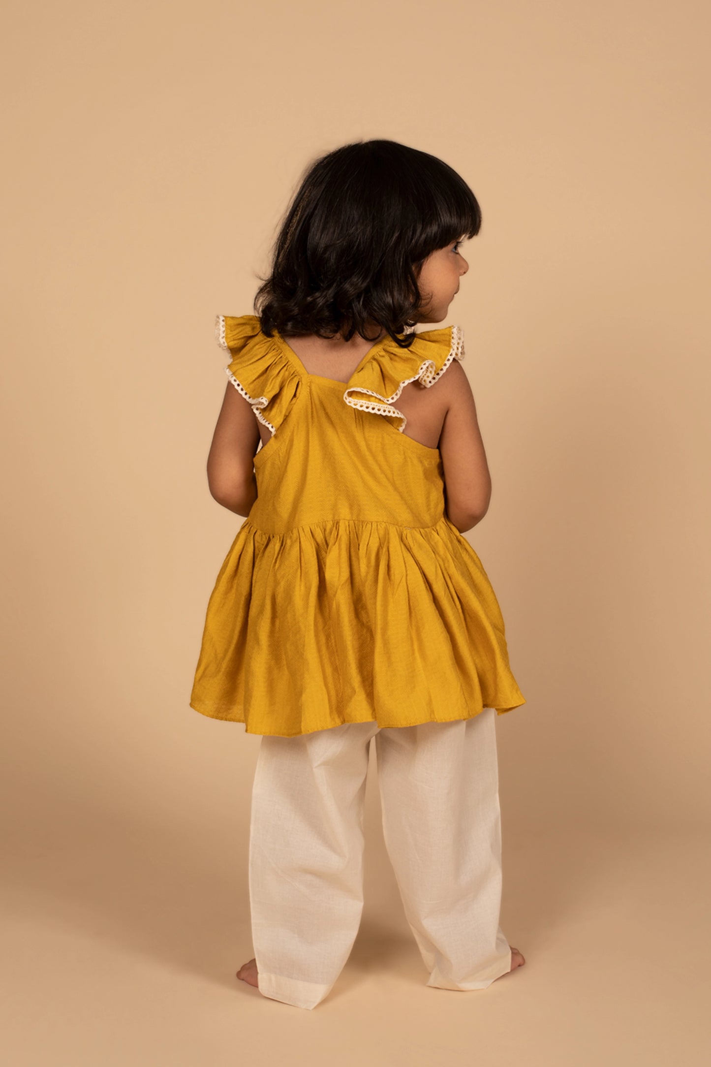 poochkie mustard yellow dress for kids 