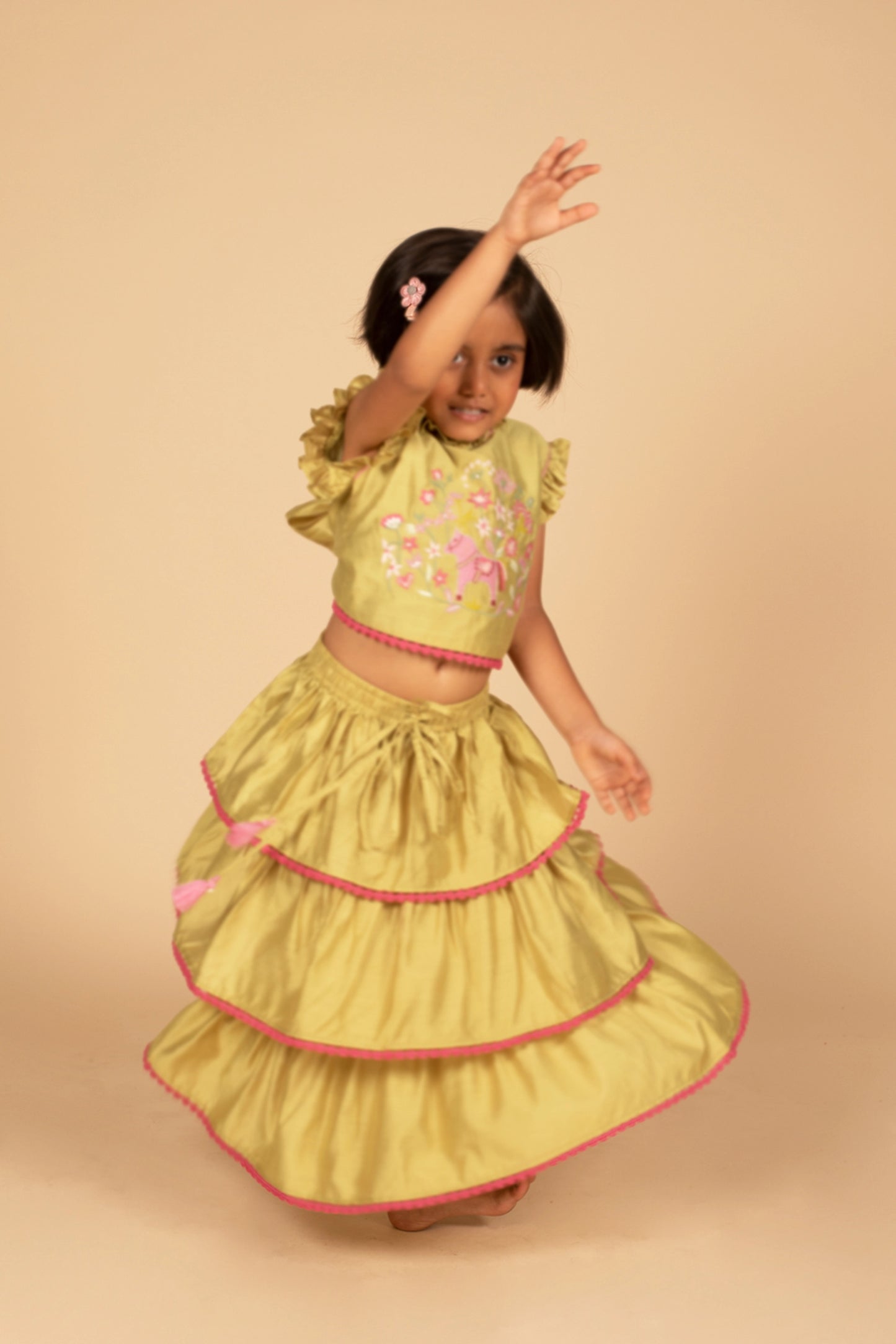 traditional pista lehenga sets for kids