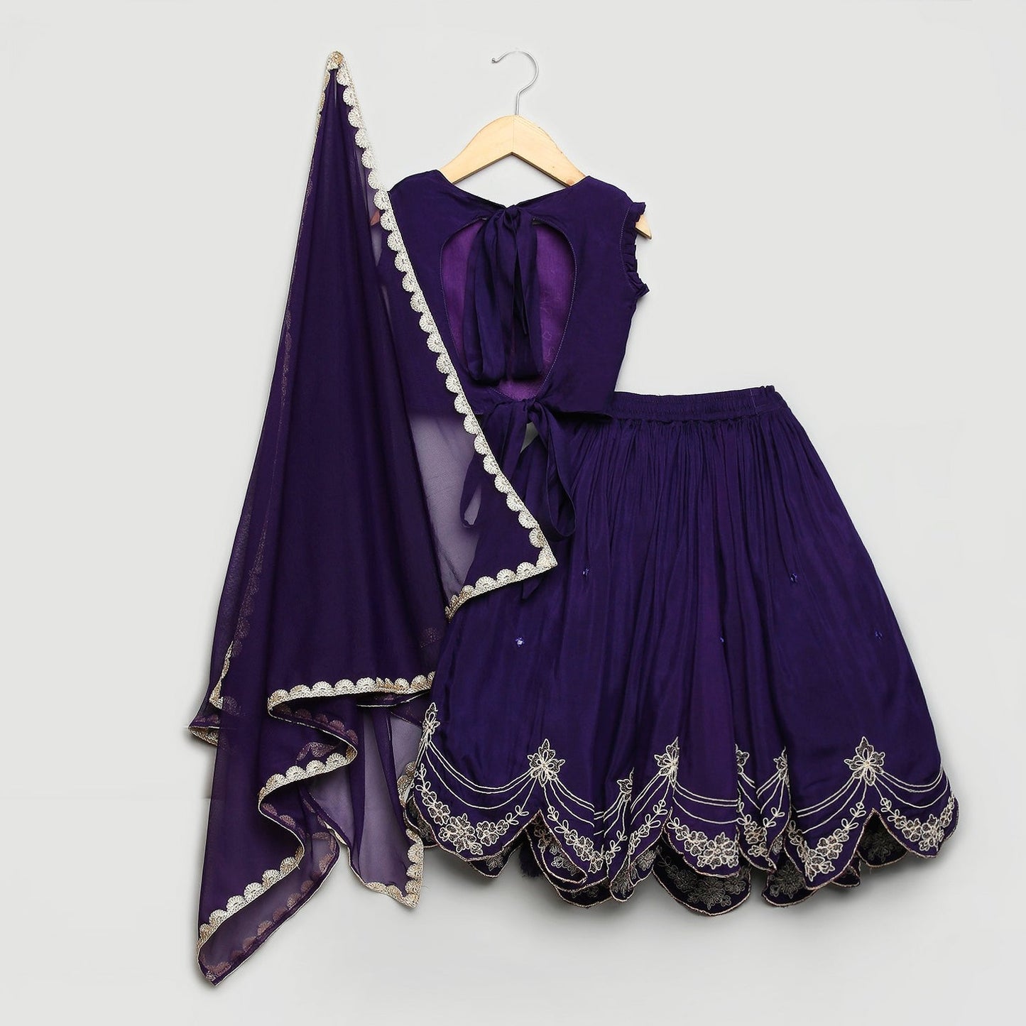 Purple Double Tie-up Lehenga Choli