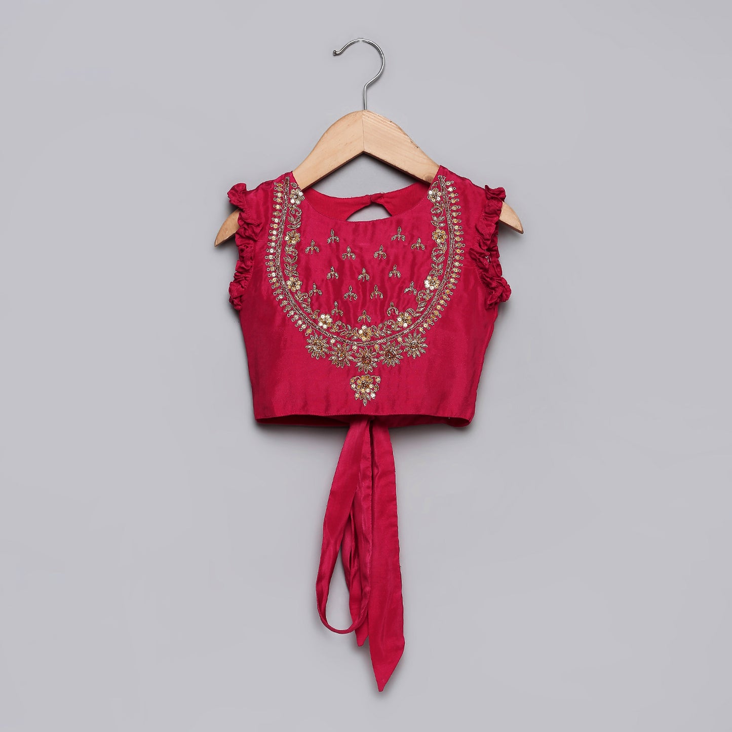 Hand embroidered zardozi blouse and jacquard lehenga set  with enhanced tassels