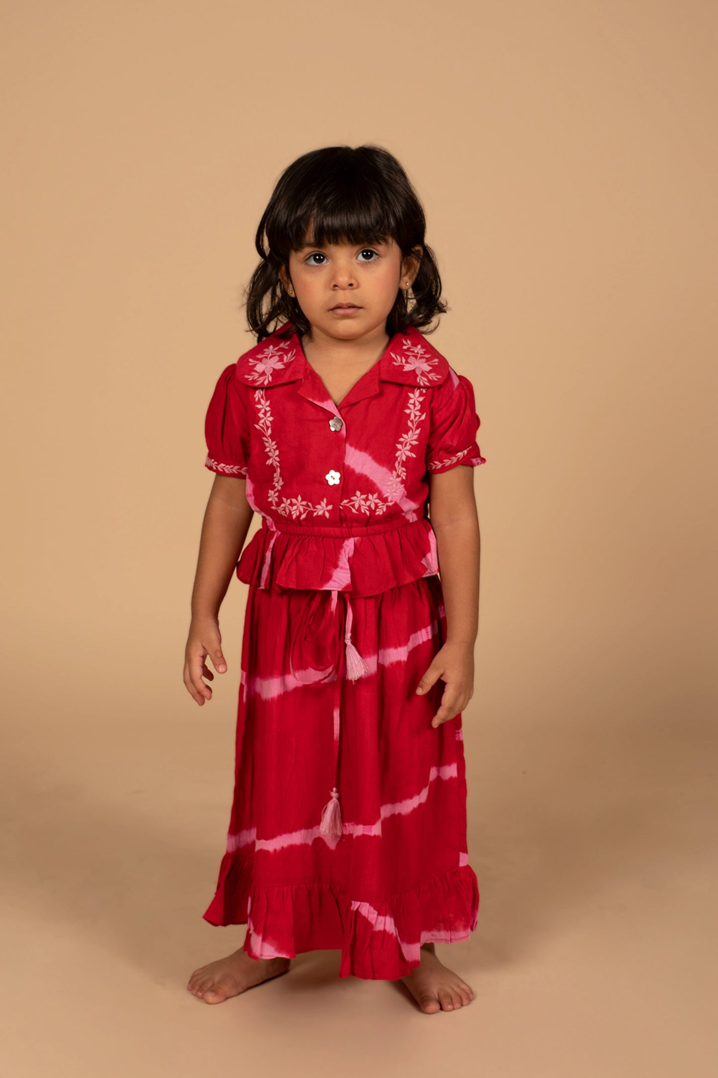 Poochkie pink  lehenga for kids 