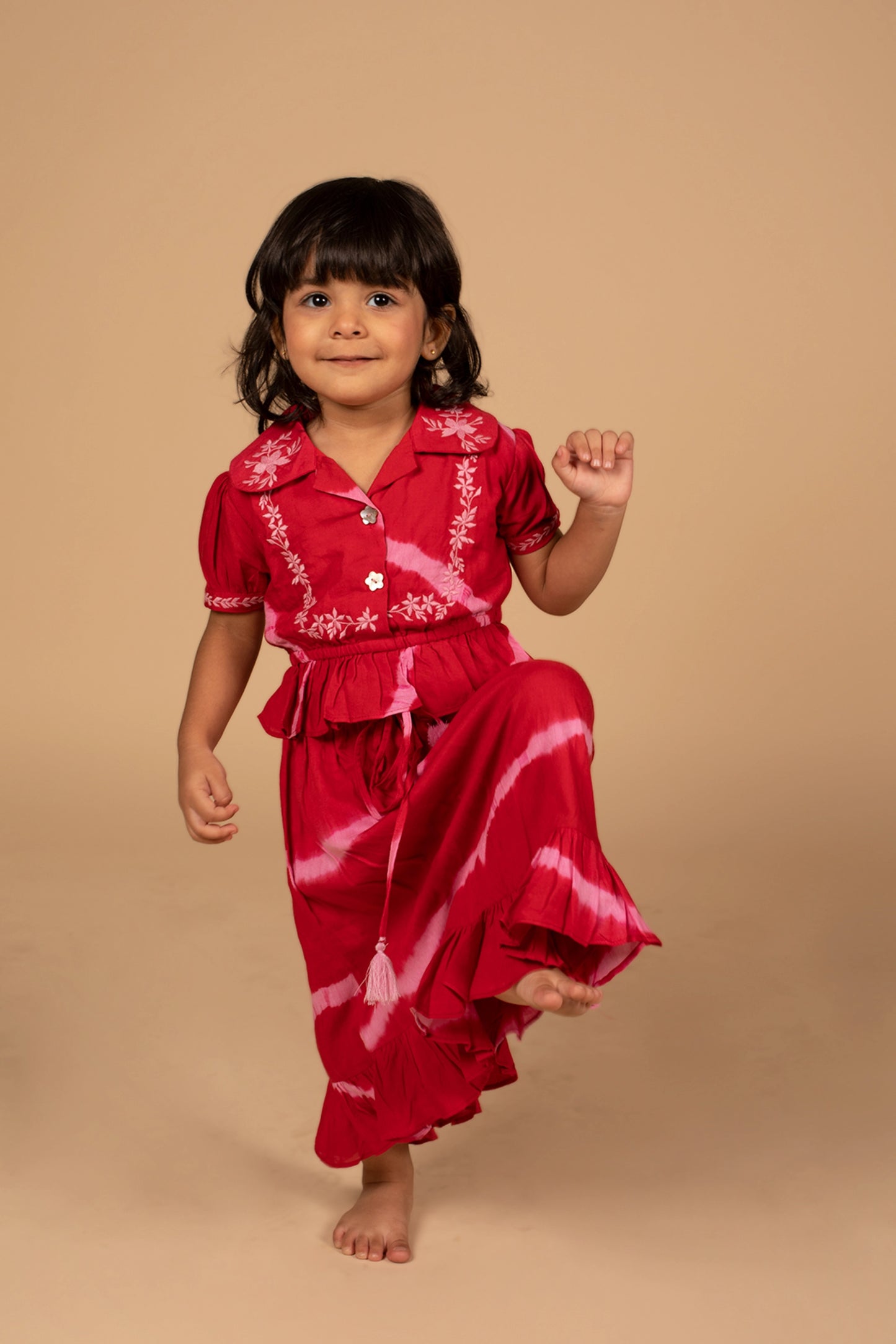 Poochkie pink  lehenga for kids 