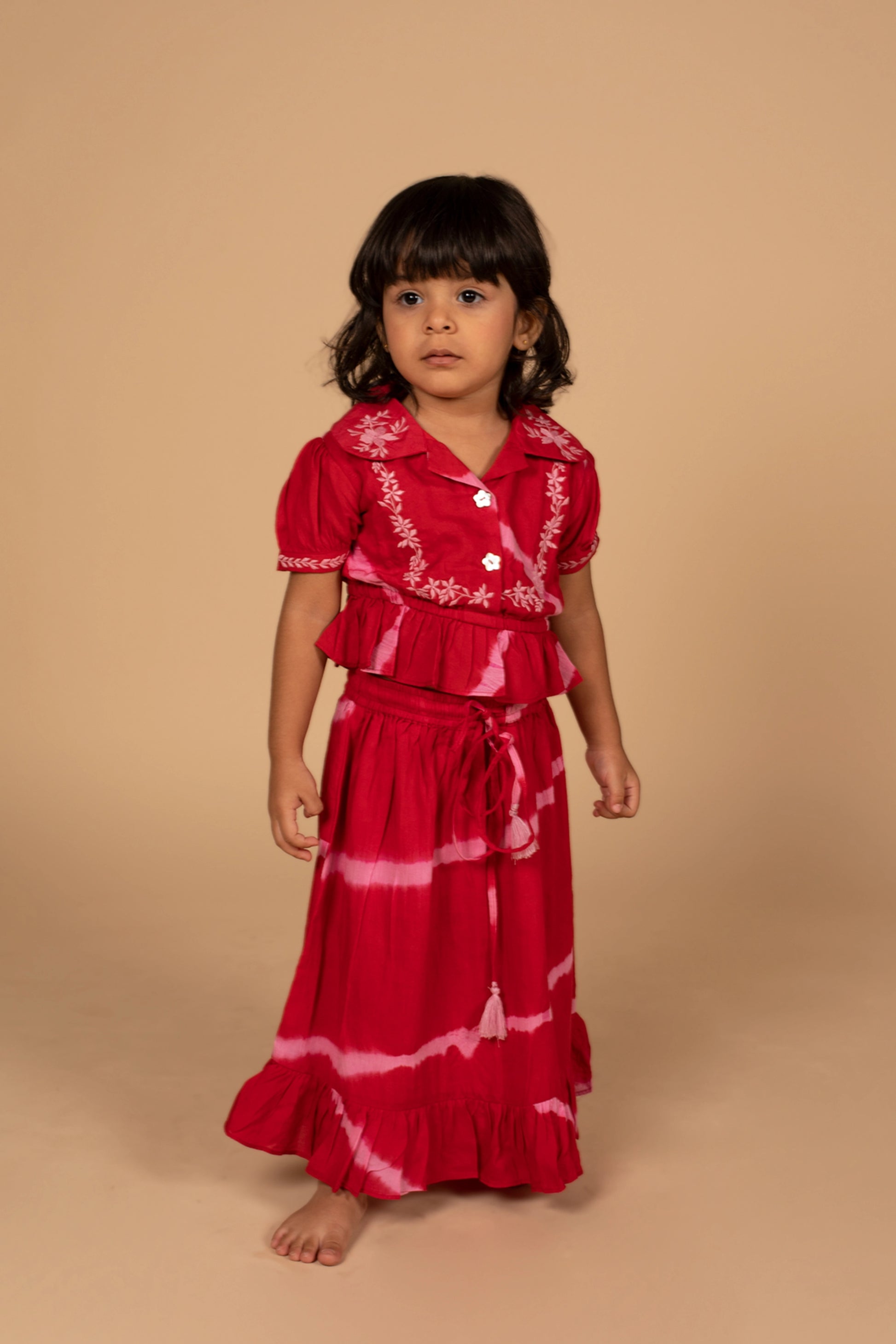 Poochkie pink  lehenga for kids 